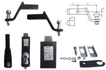 Trekhaak met pen kogel usa adapter 50x50 Auto-hak