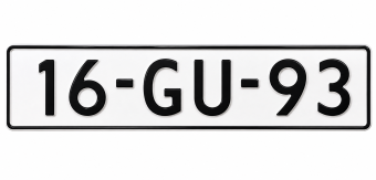 Weißes Nummernschild