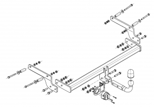 Dacia Logan 2004 bis 2013 horizontale abnehmbare Anhängerkupplung