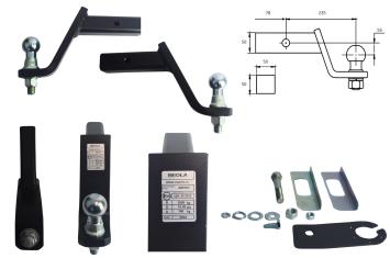 Trekhaak met pen kogel usa adapter 50x50 Auto-hak