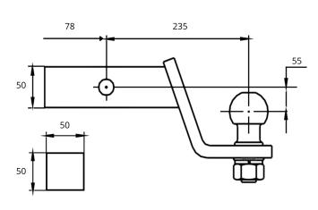 usa cars trekhaak met pen kogel adapter vierkante koker trekhaak imiola