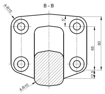 4-Loch-Flanschkupplung 3500 kg 83x56 mm höhere Einstellung