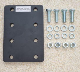 Anhängerkupplungadapter-Heckplatte mit Höhenverstellung für 4-Loch-Flanschkugel M10