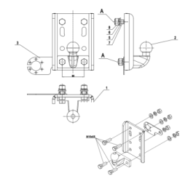 u Anhängerkupplunghöhenverstellplatte universal mit EU-Zulassung für 2- und 4-Loch-Kugel