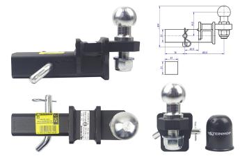 Anhängerkupplung USA Adapter 50,8 x 50,8 Block versenkbar 5611ZK-7 | Mit RDW-Zulassung