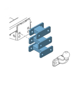 Anhängerkupplungflansch Kugel 2-Loch Verlängerung univeel 100mm