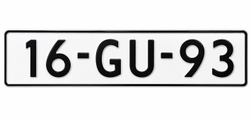 Weißes Nummernschild