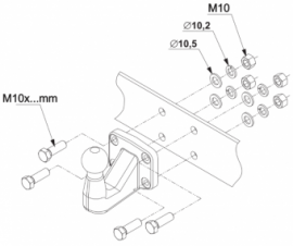 Anhängekugel Flanschkugel 4-Loch Anhängekugel