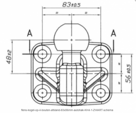 Anhängekugel Flanschkugel 4-Loch Anhängekugel