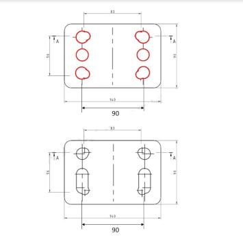 adapter verlengstuk flenskogel 4 gats