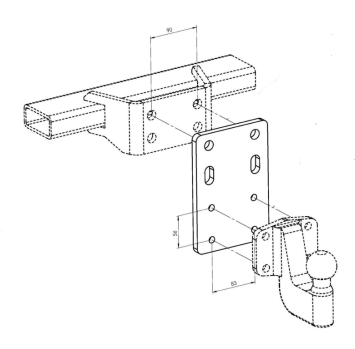Anhängerkupplungverstellplatte universal höhenverstellbar