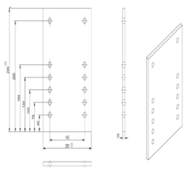 schetsplaat voor trekhaak gegalvaniseerd