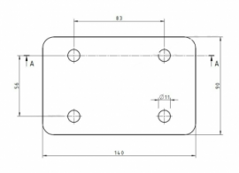 Anhängekupplungsflansch Kugel 4-Loch 75mm Verlängerung universal